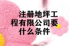 注册地坪工程有限公司要什么条件
