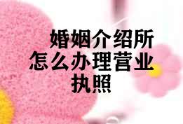 婚姻介绍所怎么办理营业执照