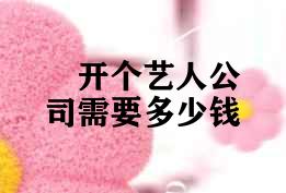 开个艺人公司需要多少钱