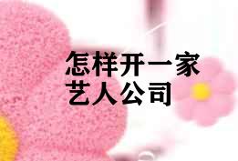怎样开一家艺人公司