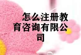 怎么注册教育咨询有限公司