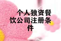 个人独资餐饮公司注册条件