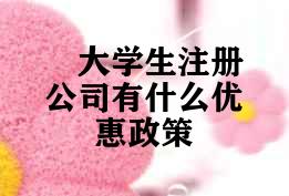 大学生注册公司有什么优惠政策