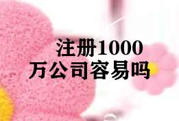 注册1000万公司容易吗