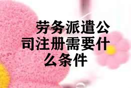 劳务派遣公司注册需要什么条件