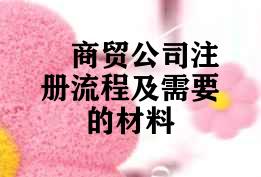商贸公司注册流程及需要的材料