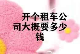开个租车公司大概要多少钱