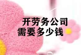 开劳务公司需要多少钱
