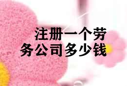注册一个劳务公司多少钱 注册一个劳务公司多少钱