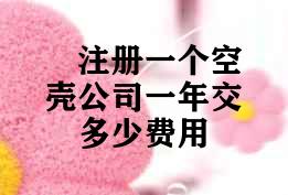 注册一个空壳公司一年交多少费用 注册一个空壳公司一年交多少费用