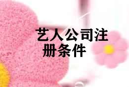 艺人公司注册条件 艺人公司注册条件