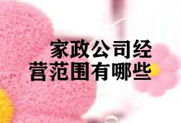 家政公司经营范围有哪些