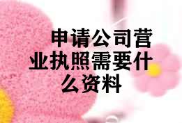 申请公司营业执照需要什么资料
