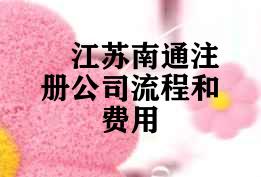 江苏南通注册公司流程和费用 江苏南通注册公司流程和费用