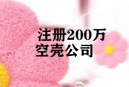 注册200万空壳公司 注册200万空壳公司