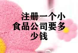 注册一个小食品公司要多少钱 注册一个小食品公司要多少钱