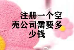 注册一个空壳公司需要多少钱 注册一个空壳公司需要多少钱