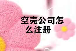 空壳公司怎么注册 空壳公司怎么注册