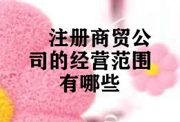 注册商贸公司的经营范围有哪些