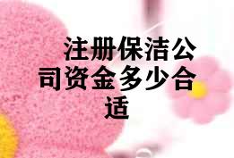 注册保洁公司资金多少合适 注册保洁公司资金多少合适