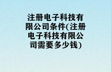 注册电子科技有限公司条件(注册电子科技有限公司需要多少钱)