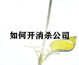 如何开消杀公司