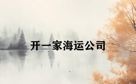 开一家海运公司