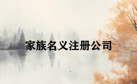 家族名义注册公司