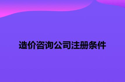 造价咨询公司注册条件