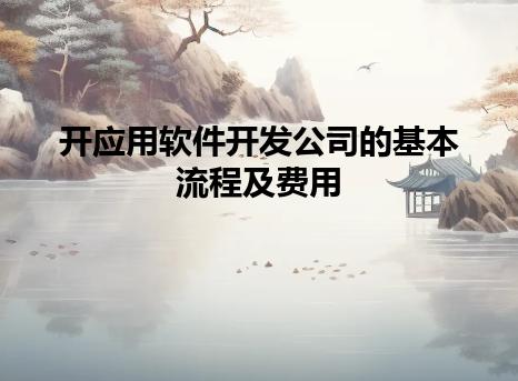 开应用软件开发公司的基本流程及费用