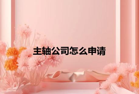 主轴公司怎么申请