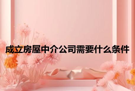 成立房屋中介公司需要什么条件