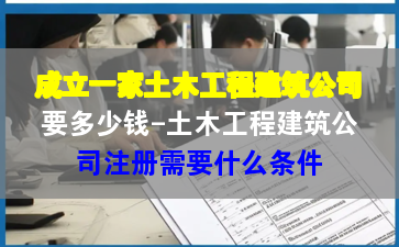 成立一家土木工程建筑公司要多少钱-土木工程建筑公司注册需要什么条件